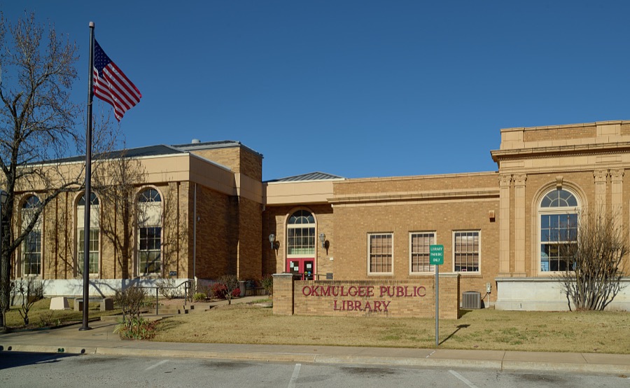 The public library in Okmulgee, Oklahoma