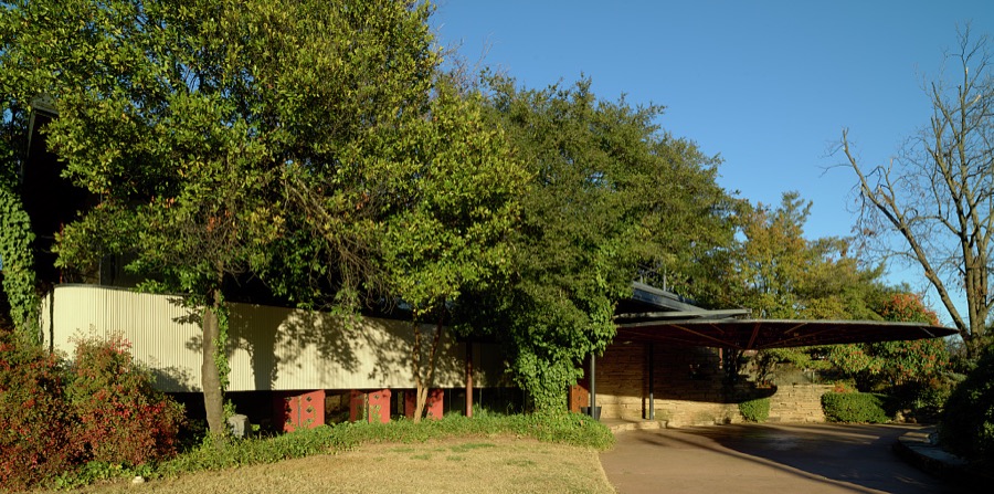 The modernist Ledbetter House, designed by Bruce Goff and completed in 1948 in Norman, a prominent suburb of the Oklahoma capital city of Oklahoma City