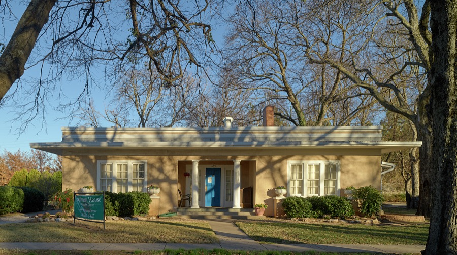 The prominent Jacobson House in Norman, a large suburb of the Oklahoma capital city of Oklahoma City