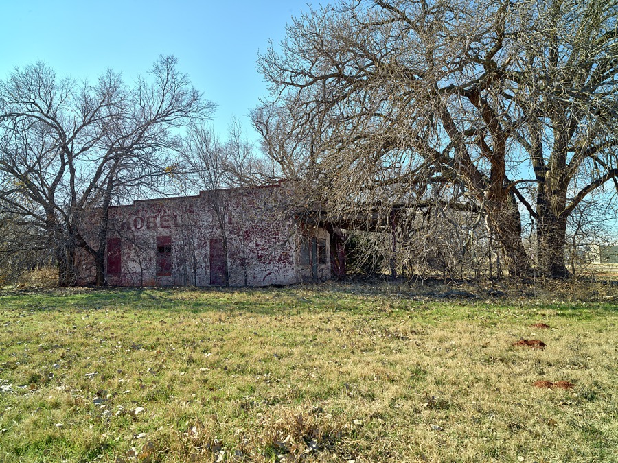 One can't easily see this broken-down building in the tiny Oklahoma community of Foss, along old U.S. Highway 66, especially once the trees bloom, no doubt