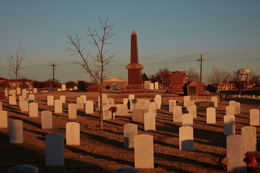 The small national cemetery at Fort Sill, an extensive United States Army post north of Lawton, Oklahoma