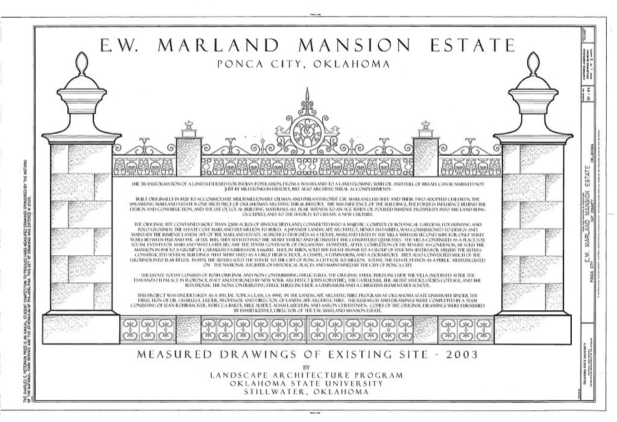 E.W. Marland Mansion Estate, 901 Monument Road, Ponca City, Kay County, OK