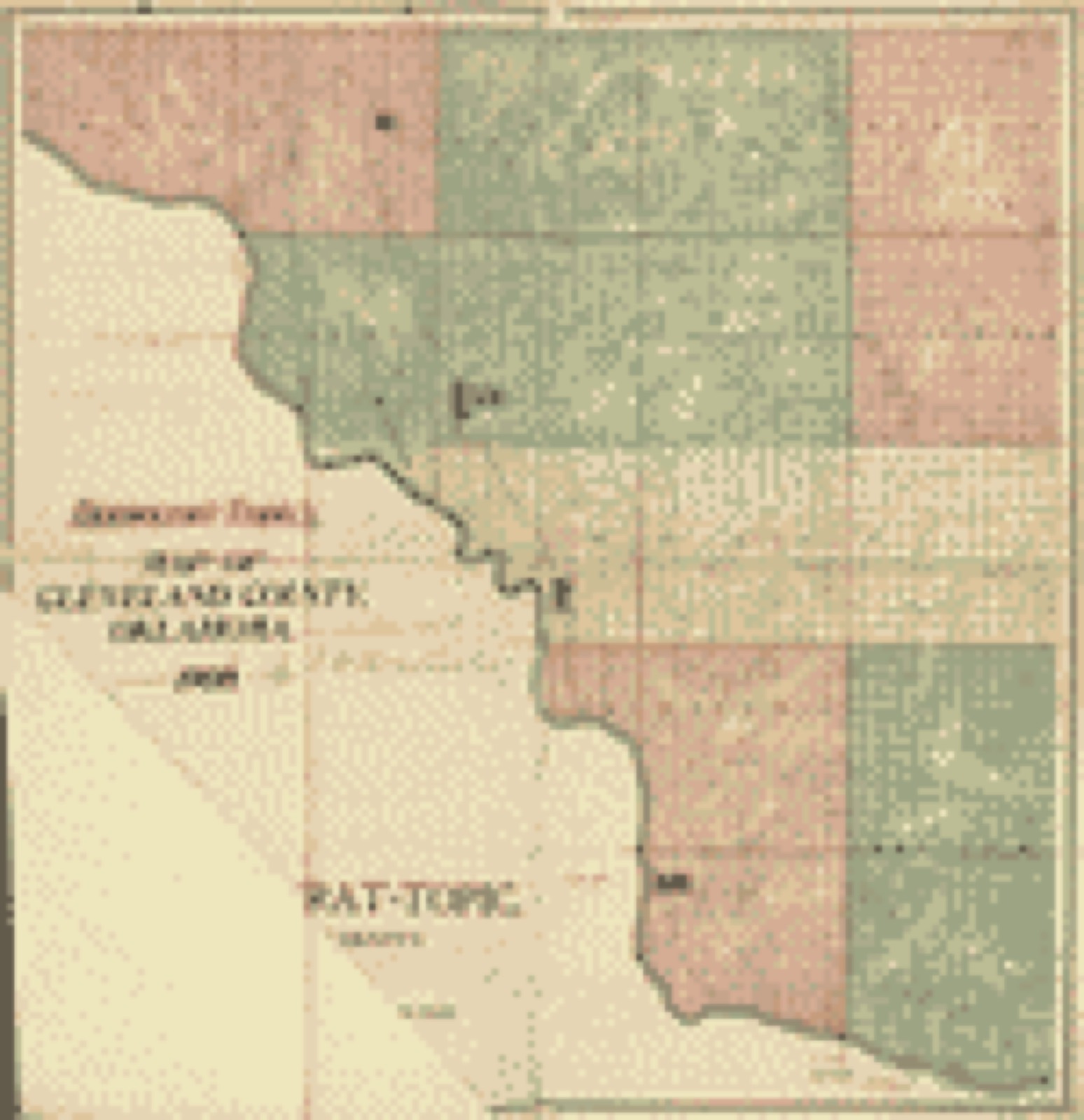 Land ownership map, 1900 - Democrat-Topic's map of Cleveland County, Oklahoma. 1900