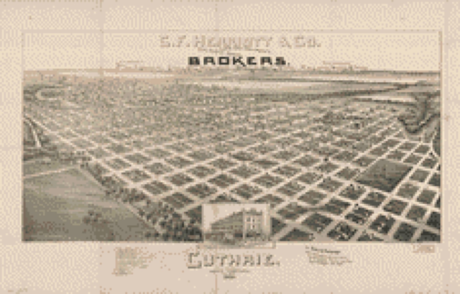 Bird's-eye view, 1890 - Guthrie, Oklahoma, Indian Territory, Jan. 22nd 1890