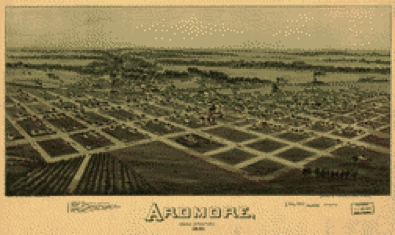 Bird's-eye view, 1891 - Ardmore, Indian Territory, 1891