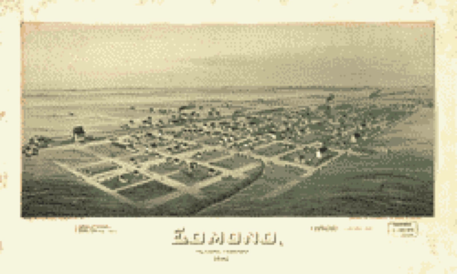 Bird's-eye view, 1891 - Edmond, Oklahoma Territory, 1891