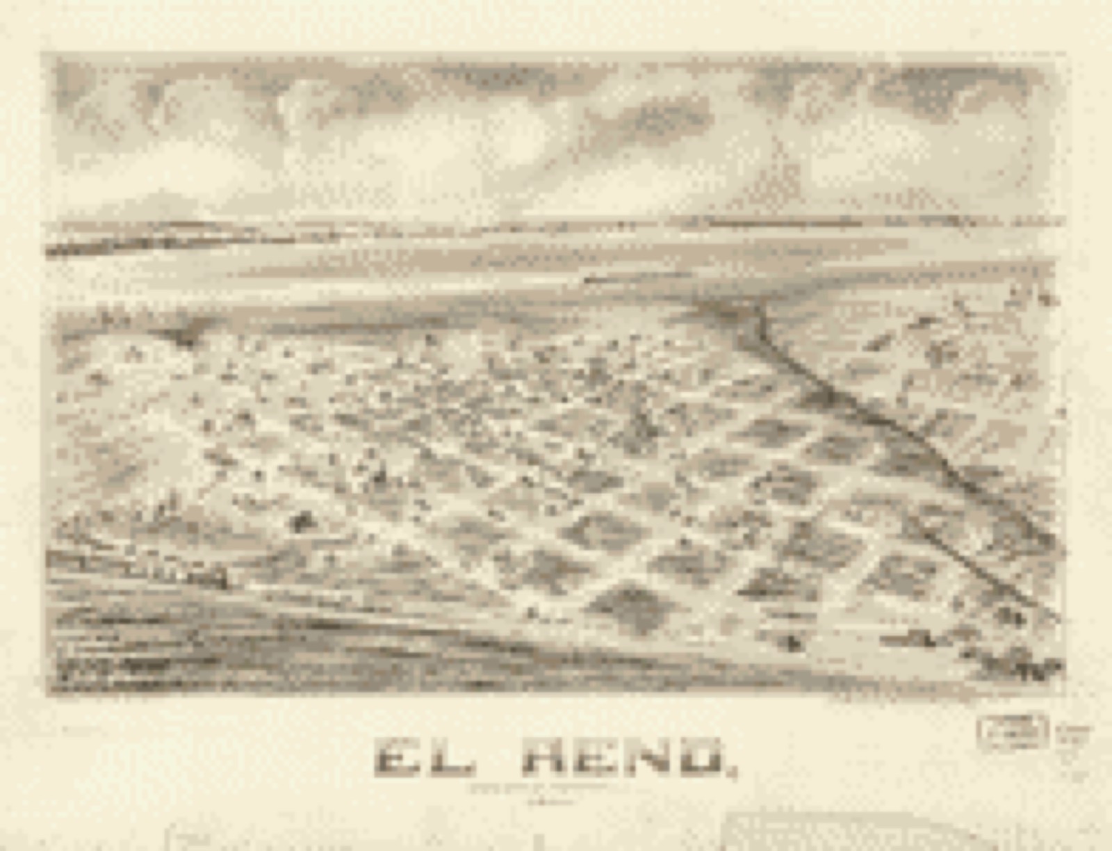 Bird's-eye view, 1891 - El Reno, Oklahoma Territory 1891