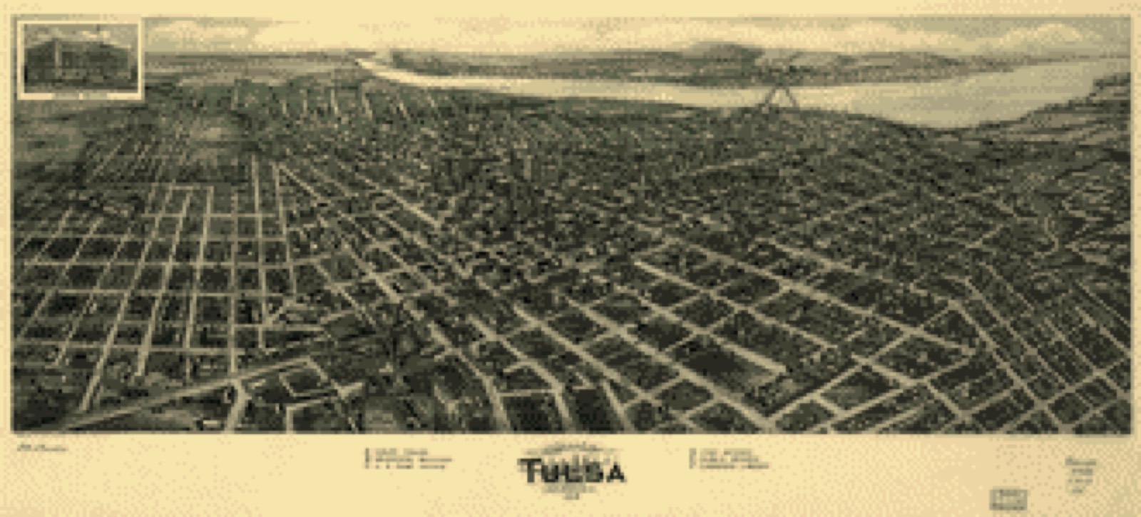 Bird's-eye view, 1918 - Aero view of Tulsa, Oklahoma, 1918