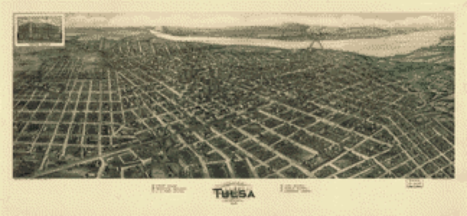 Bird's-eye view, 1918 - Aero view of Tulsa, Oklahoma 1918