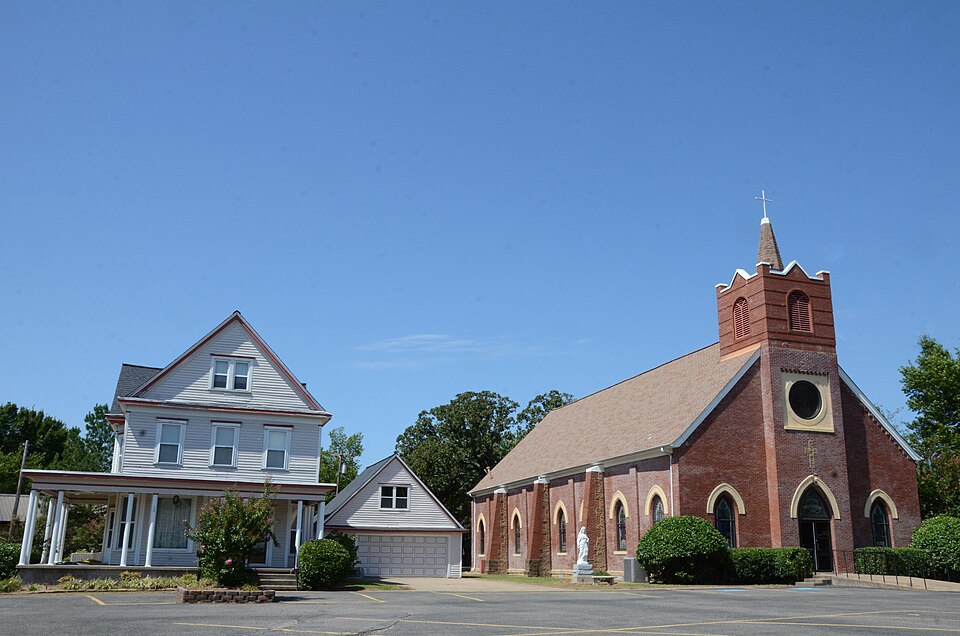 Photograph of Sacred Heart Catholic Church and Rectory