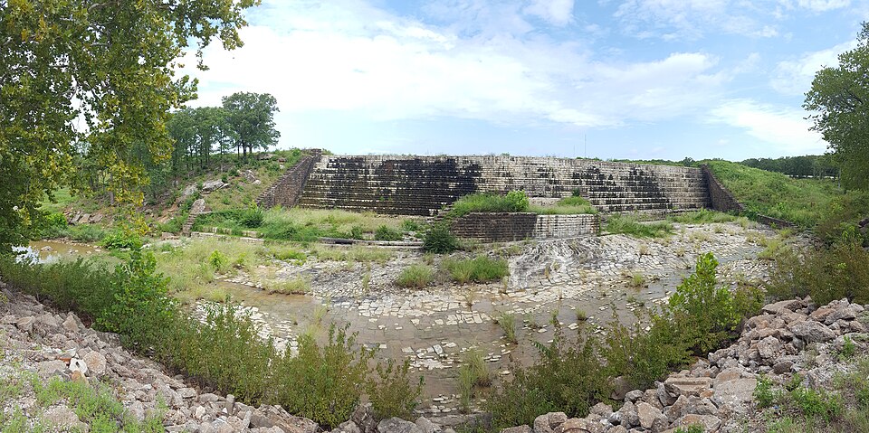 Photograph of Lake Okmulgee Dam Spillway Cascade