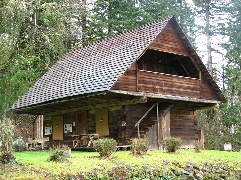 Photograph of Horace Baker Log Cabin