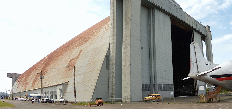 Photograph of NAS Tillamook dirigible hangars