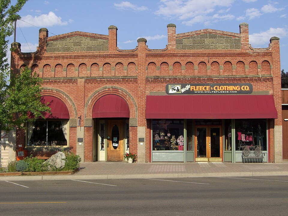 Photograph of Dr. J. W. Barnard Building and First National Bank of Joseph