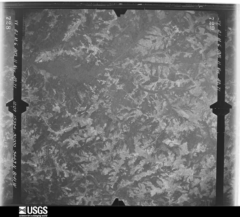 U.S. Geological Survey aerial photograph, 1949-11-11, scale 1:57000