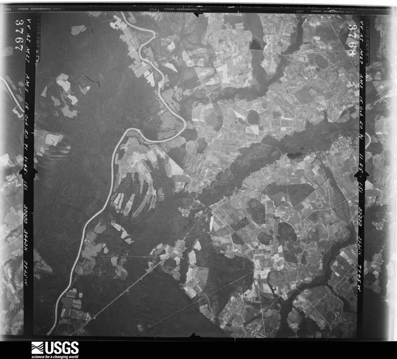U.S. Geological Survey aerial photograph, 1950-10-15, scale 1:58000