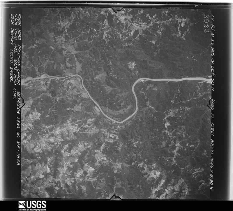 U.S. Geological Survey aerial photograph, 1950-10-31, scale 1:57000