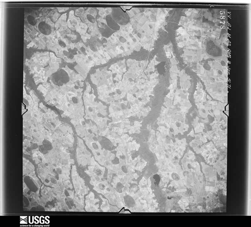 U.S. Geological Survey aerial photograph, 1951-01-08, scale 1:58000