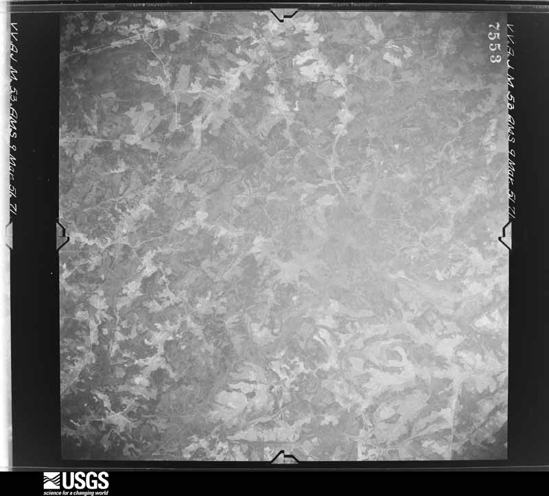 U.S. Geological Survey aerial photograph, 1951-03-09, scale 1:59000