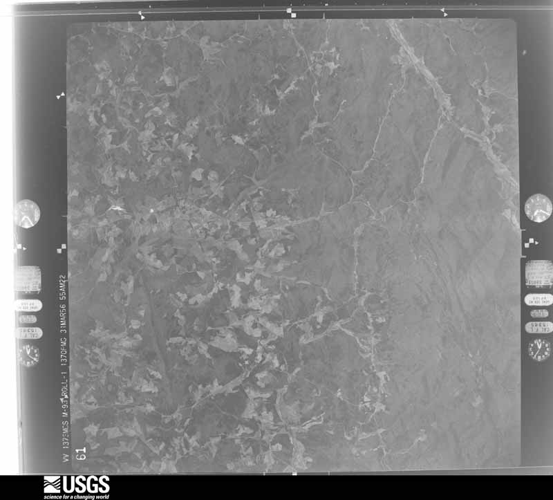U.S. Geological Survey aerial photograph, 1956-03-31, scale 1:60000