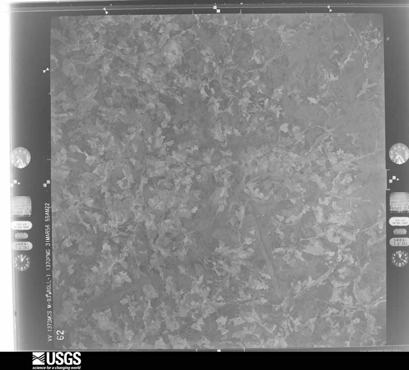 U.S. Geological Survey aerial photograph, 1956-03-31, scale 1:60000