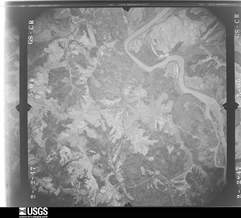 U.S. Geological Survey aerial photograph, 1947-02-02, scale 1:27200