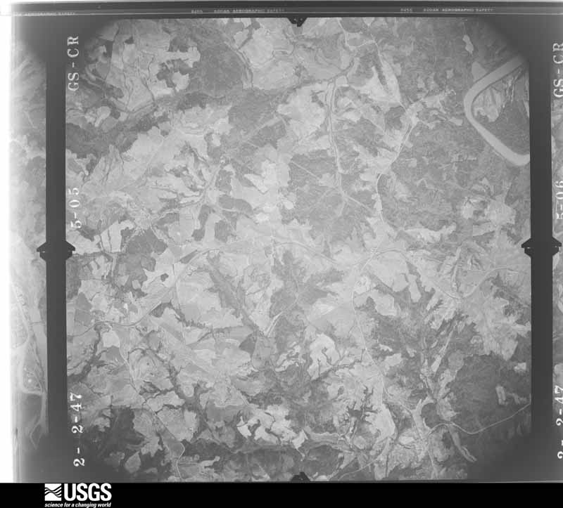 U.S. Geological Survey aerial photograph, 1947-02-02, scale 1:27200