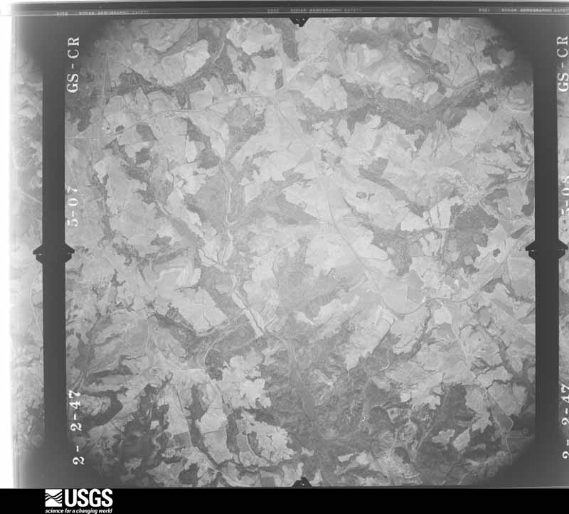 U.S. Geological Survey aerial photograph, 1947-02-02, scale 1:27200