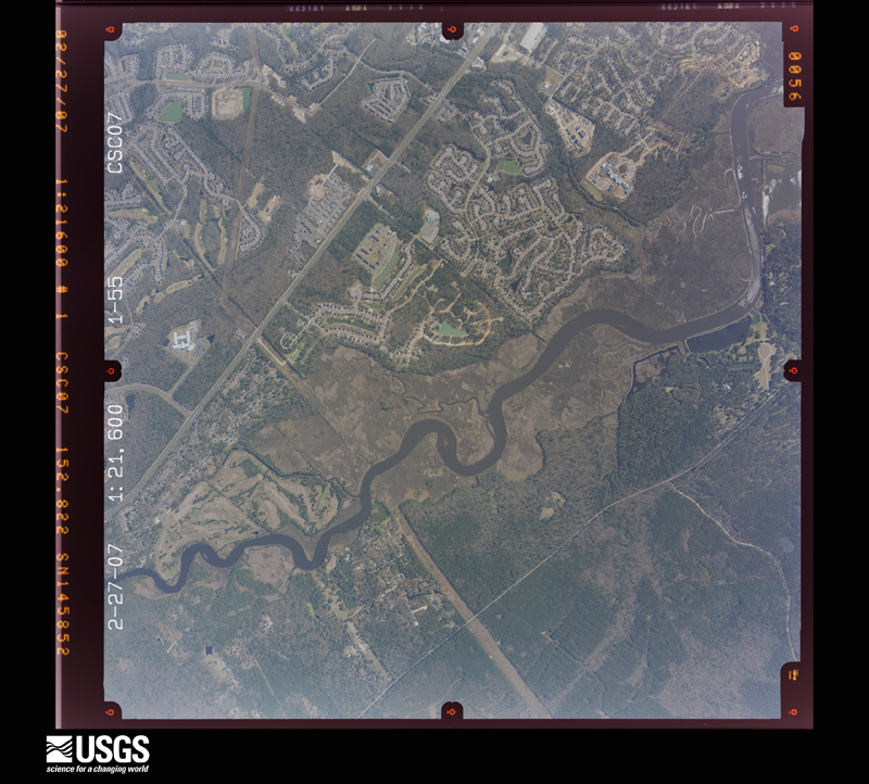 U.S. Geological Survey aerial photograph, 2007-02-27, scale 1:21600