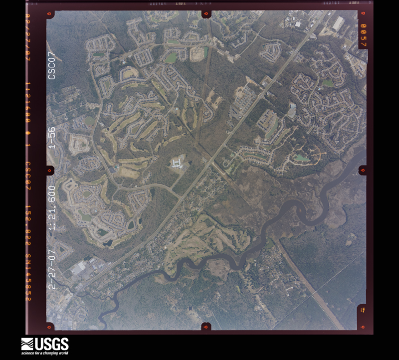 U.S. Geological Survey aerial photograph, 2007-02-27, scale 1:21600