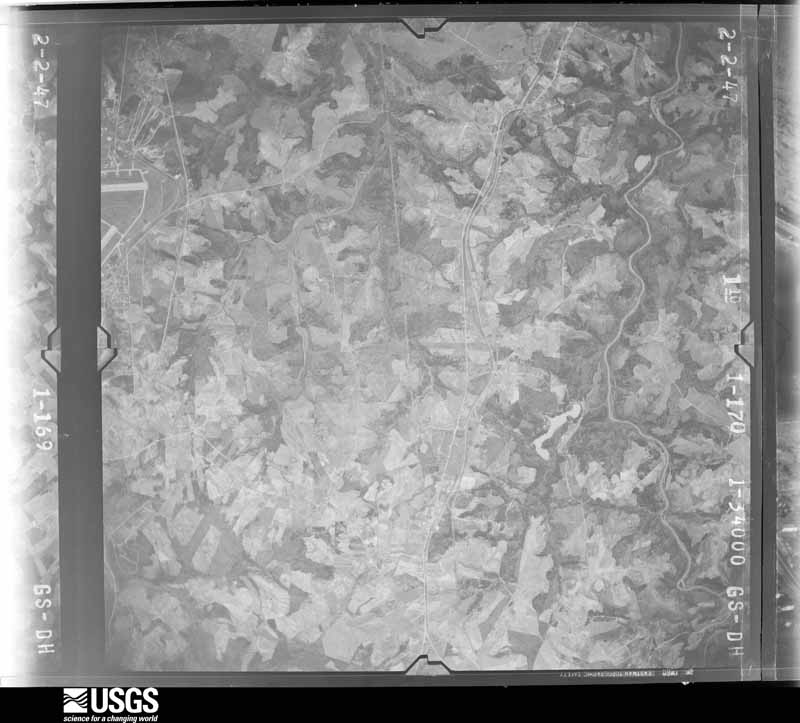 U.S. Geological Survey aerial photograph, 1947-02-02, scale 1:37400