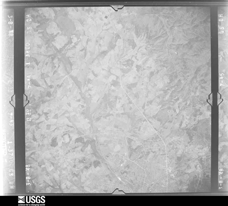 U.S. Geological Survey aerial photograph, 1948-03-08, scale 1:37400