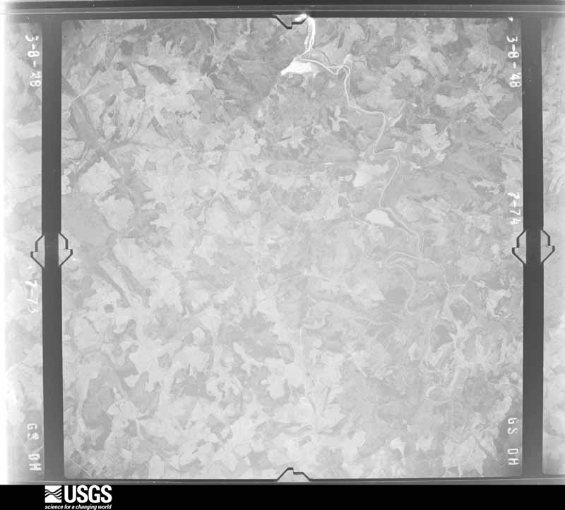 U.S. Geological Survey aerial photograph, 1948-03-08, scale 1:37400