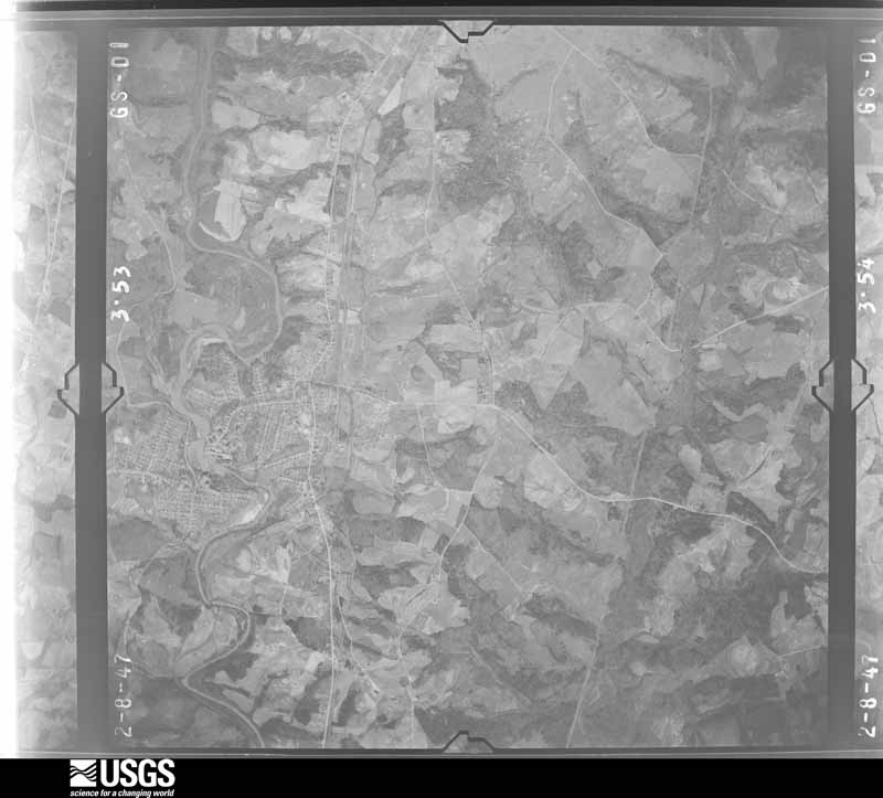 U.S. Geological Survey aerial photograph, 1947-02-08, scale 1:24000