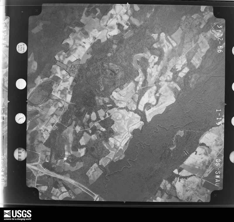 U.S. Geological Survey aerial photograph, 1966-03-12, scale 1:20500