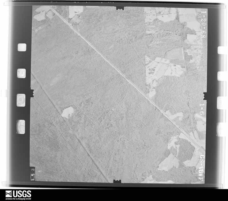 U.S. Geological Survey aerial photograph, 1968-01-20, scale 1:19000