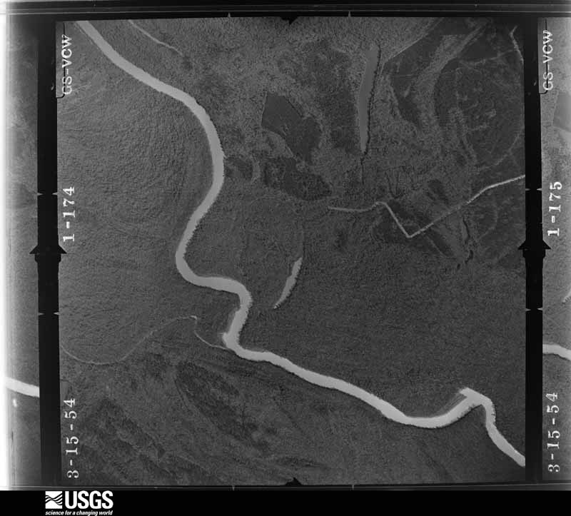 U.S. Geological Survey aerial photograph, 1954-03-15, scale 1:18000