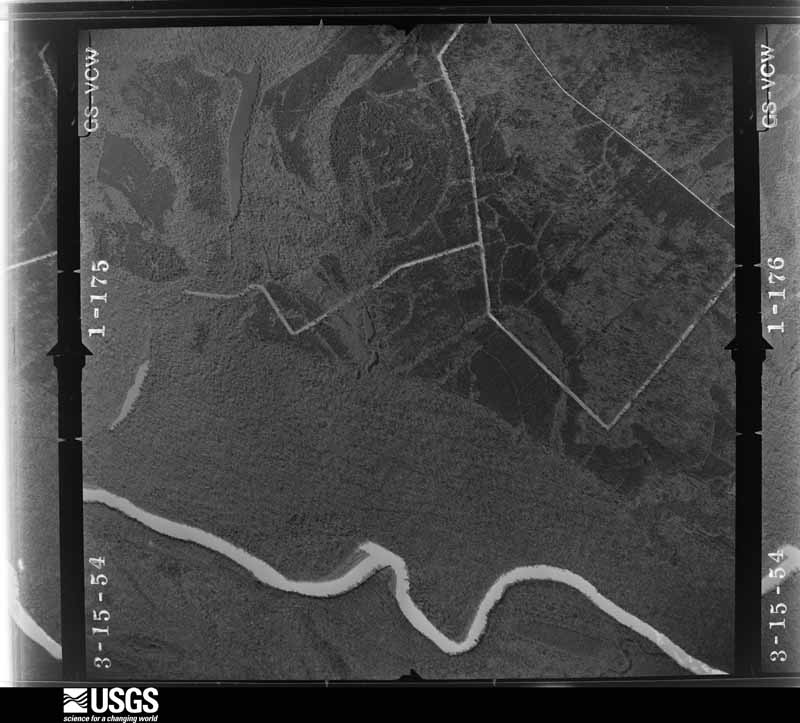 U.S. Geological Survey aerial photograph, 1954-03-15, scale 1:18000