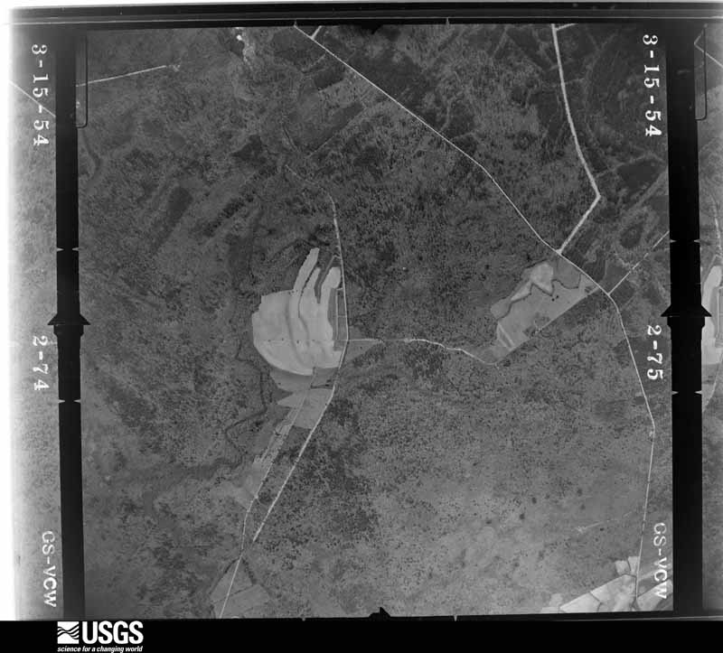 U.S. Geological Survey aerial photograph, 1954-03-15, scale 1:18000