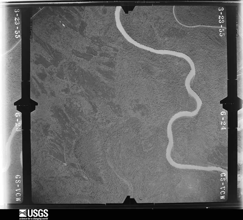 U.S. Geological Survey aerial photograph, 1955-03-23, scale 1:18000