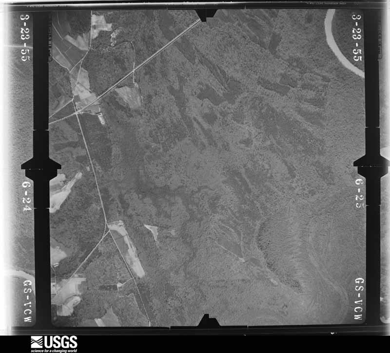 U.S. Geological Survey aerial photograph, 1955-03-23, scale 1:18000