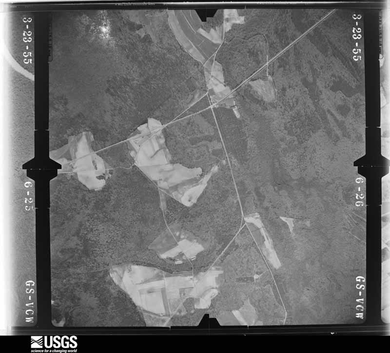 U.S. Geological Survey aerial photograph, 1955-03-23, scale 1:18000