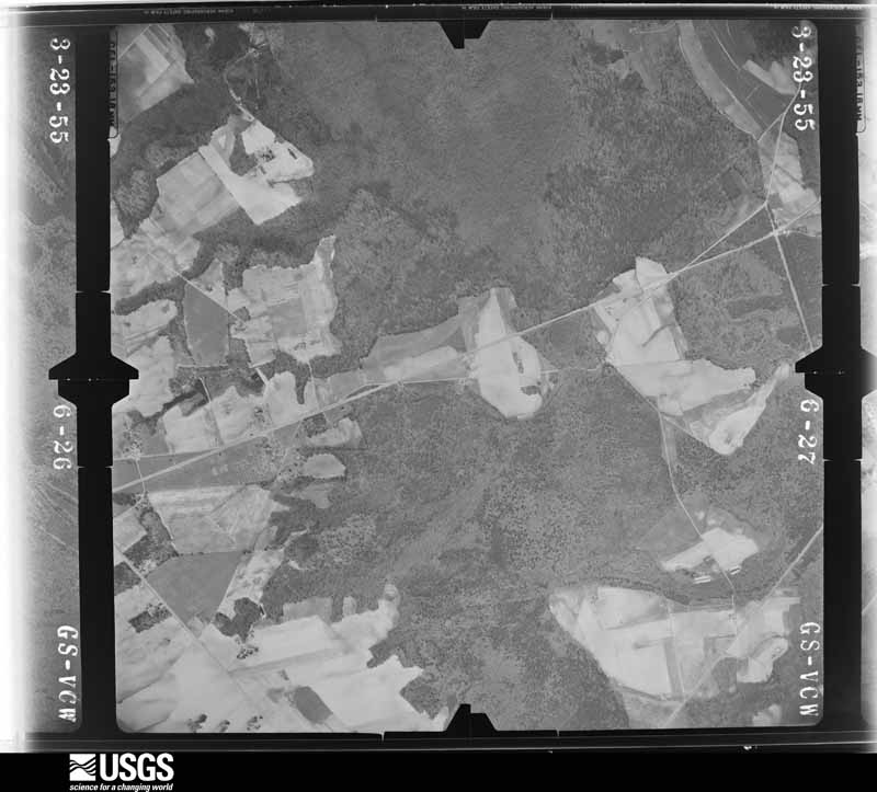 U.S. Geological Survey aerial photograph, 1955-03-23, scale 1:18000