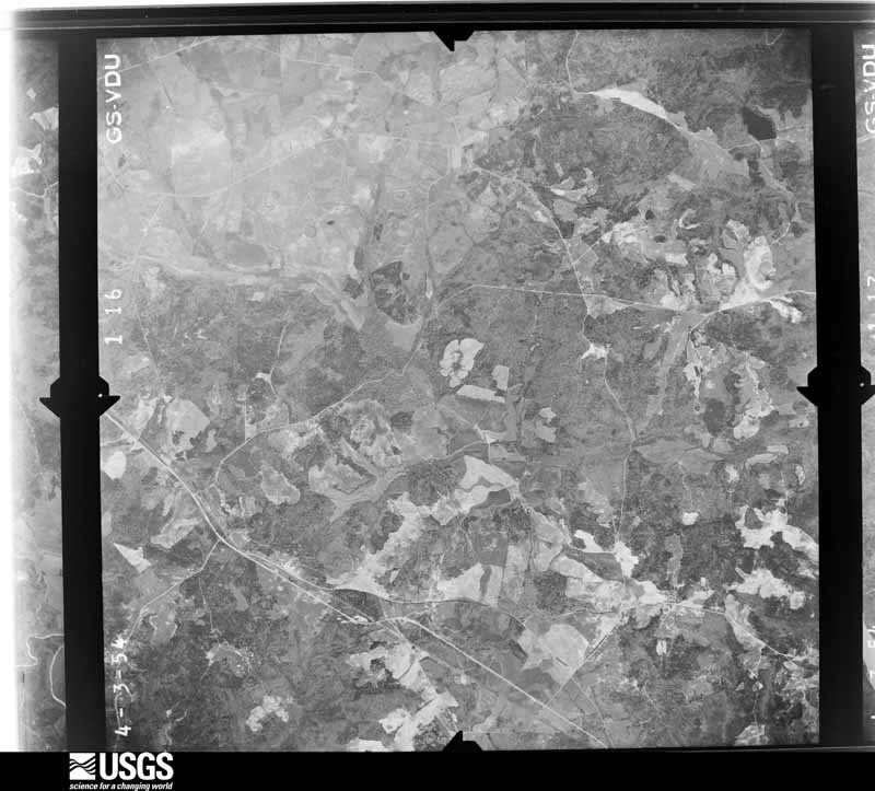 U.S. Geological Survey aerial photograph, 1954-04-03, scale 1:30000