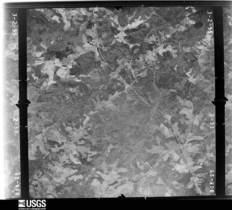 U.S. Geological Survey aerial photograph, 1955-03-02, scale 1:30000