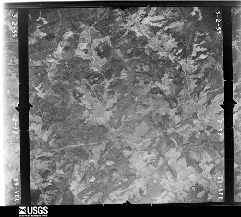 U.S. Geological Survey aerial photograph, 1955-03-02, scale 1:30000