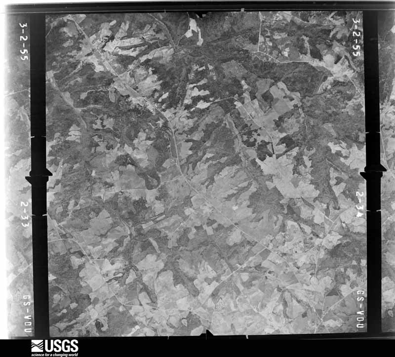U.S. Geological Survey aerial photograph, 1955-03-02, scale 1:30000