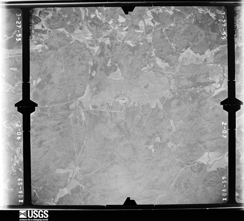 U.S. Geological Survey aerial photograph, 1955-03-27, scale 1:33000