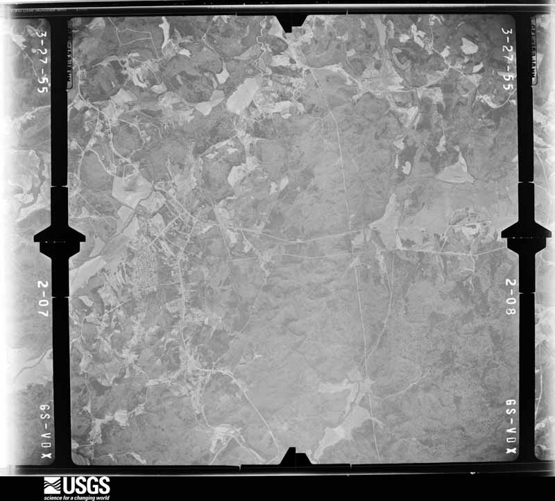 U.S. Geological Survey aerial photograph, 1955-03-27, scale 1:33000