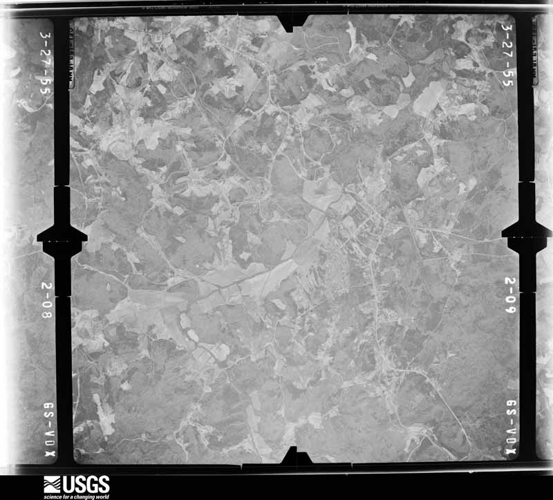 U.S. Geological Survey aerial photograph, 1955-03-27, scale 1:33000